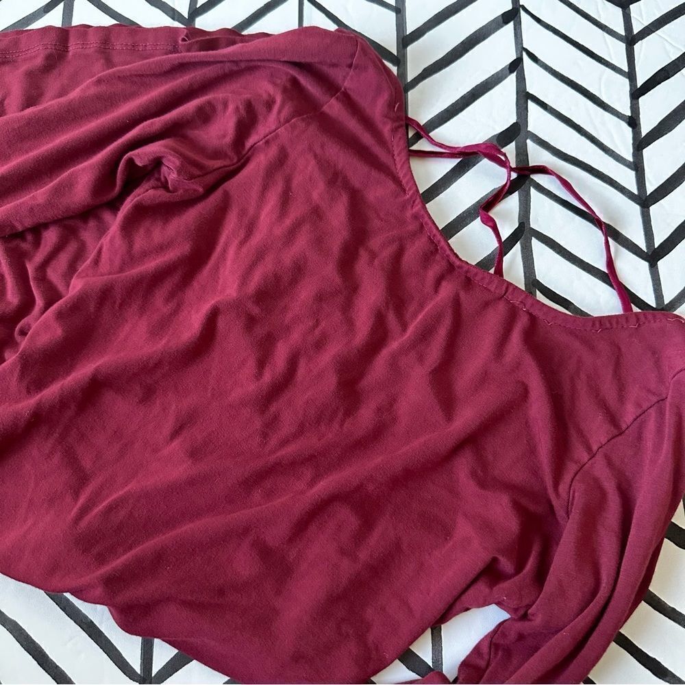 American Eagle // Don't Ask Why Long Sleeve Open Back with Tie Maroon Dress